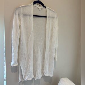 J. Jill Lightweight Open-Front Cardigan in White